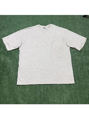 Bershka T Shirt Men's Size L Gray Short Sleeve Boxy Crew Neck Tee